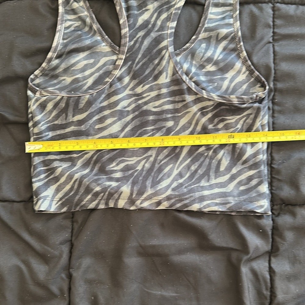 Zebra Print Racerback Women's Top - Picture 5 of 5